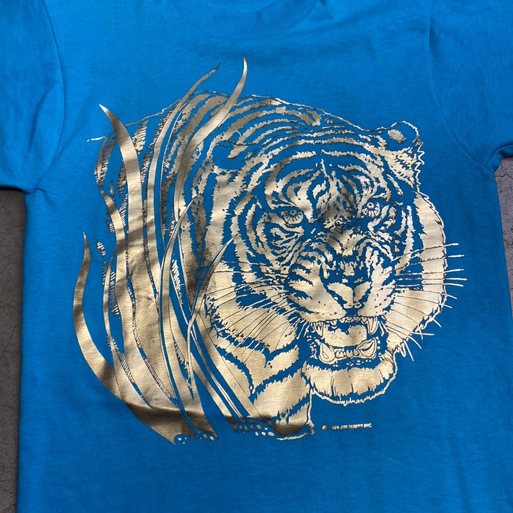 Vintage  Tiger BlueT-Shirt Size S - Picture 2 of 10